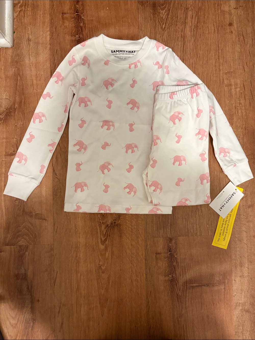 NWT Sammy + Nat Tiny Elephant in Pink Pajama Set 5T Girls 100% Pima Cotton